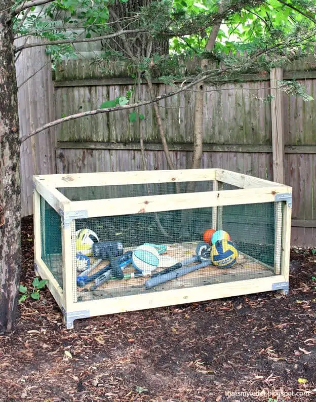 outdoor toy storage bench